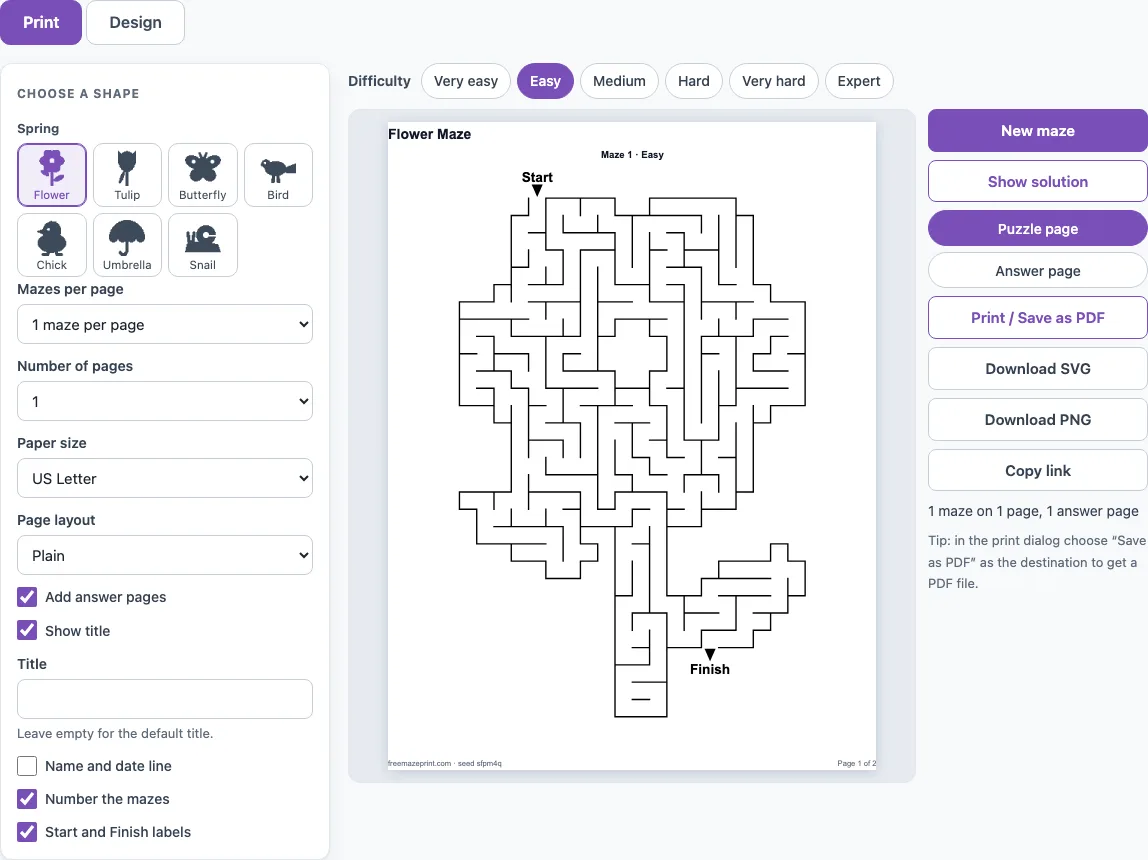 Spring maze example